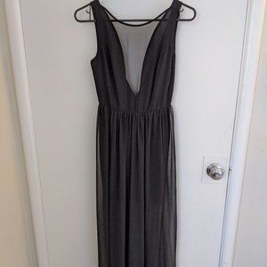 Black chiffon floor length dress